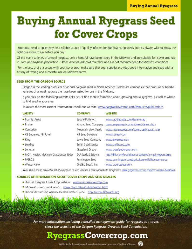 thumbnail of Buying Annual Ryegrass Seed for Cover Crops